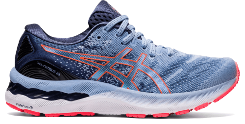 Asics Women's Gel-Nimbus 23 Running Shoes in Mist/Blazing Coral - Running Shoes - ASICS - ATR Sports